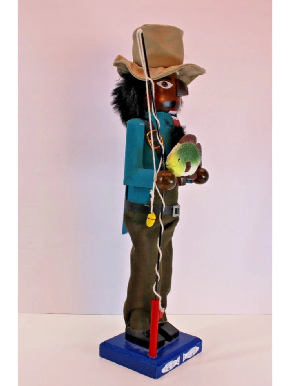 Cute Brown Fisherman Nutcracker with his Catch Christmas 14